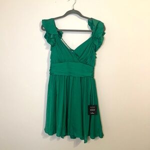 Lulus Green Flowy Mini Dress NEW WITH TAGS